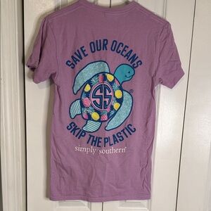 Simply Southern Women’s Lavender Ocean Turtle Tee